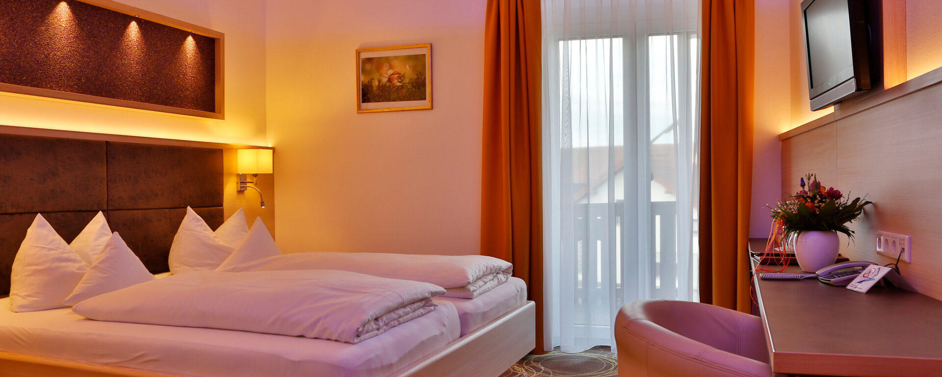 Blick in ein Hirschhof Doppelzimmer